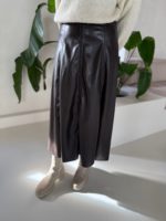 Faux fur midi rok bruin sier stiksels