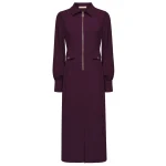 Triple Nine travel jurk lang rits aubergine