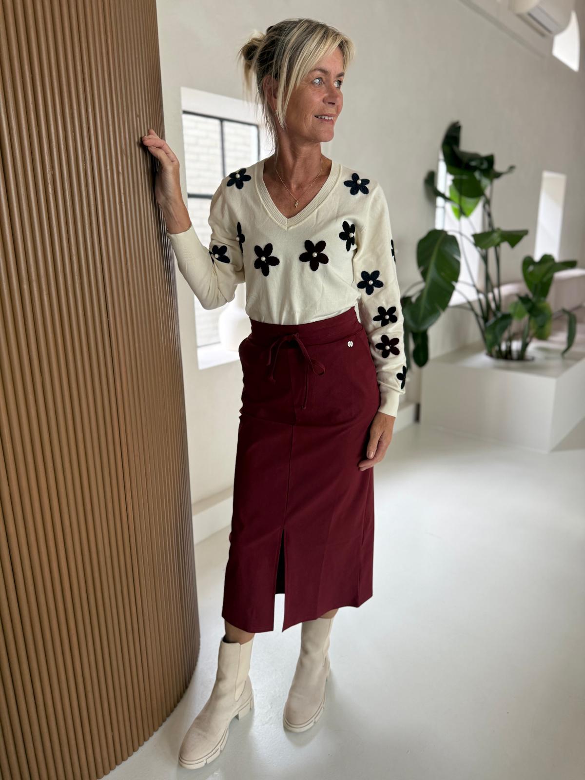 Mi Piace pullover flower offwhite