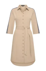 Mi Piace travel jurk drie kwart mouw latte