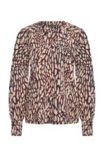 Mi Piace top abstracte print burgundy latte