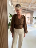 Azzurro blouse Maya camel