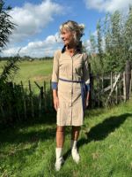 Mi Piace travel jurk drie kwart mouw latte jeans