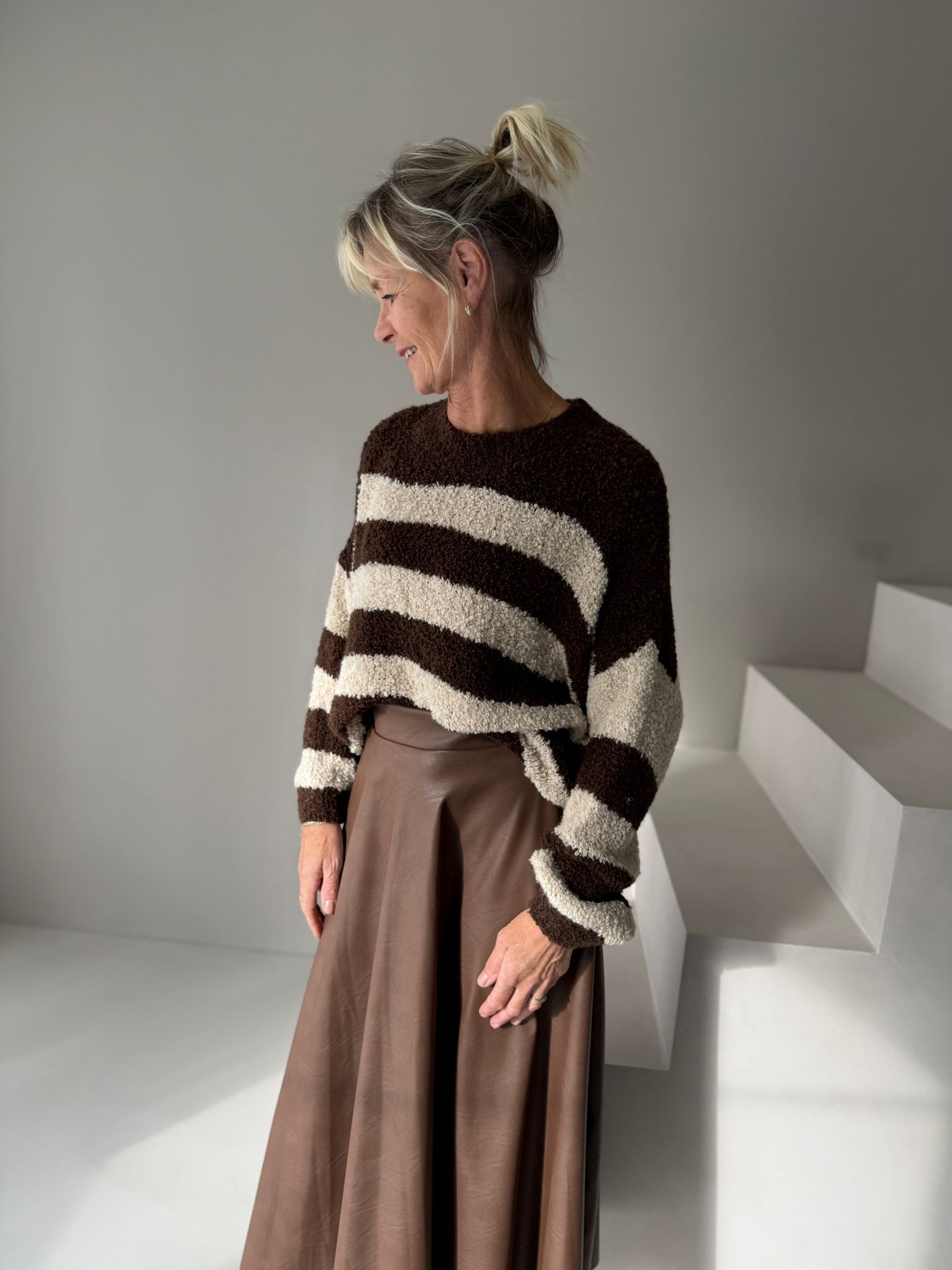 Kiki trui streep bruin