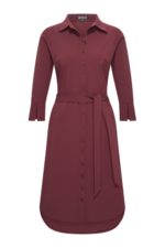 Mi Piace travel jurk drie kwart mouw burgundy