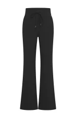 Mi Piace heavy palazzo broek bonded zwart