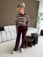 Trui Lammie streep aubergine