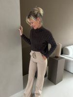 Kabel sweater donkerbruin