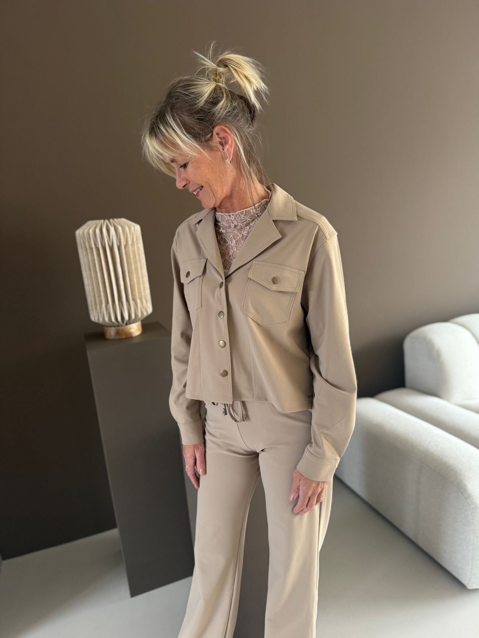 Mi Piace bonded jacket latte