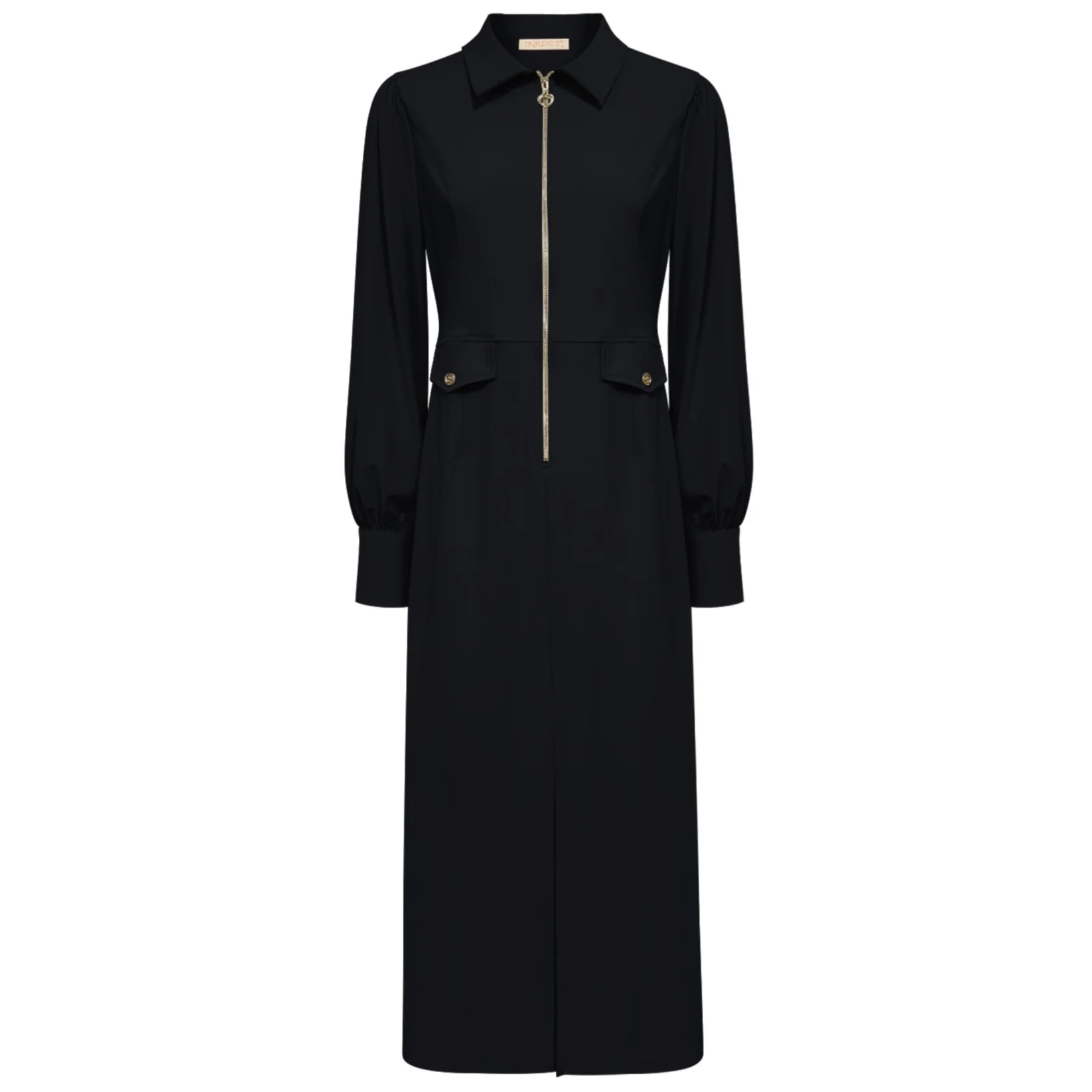 Triple Nine travel jurk lang rits zwart