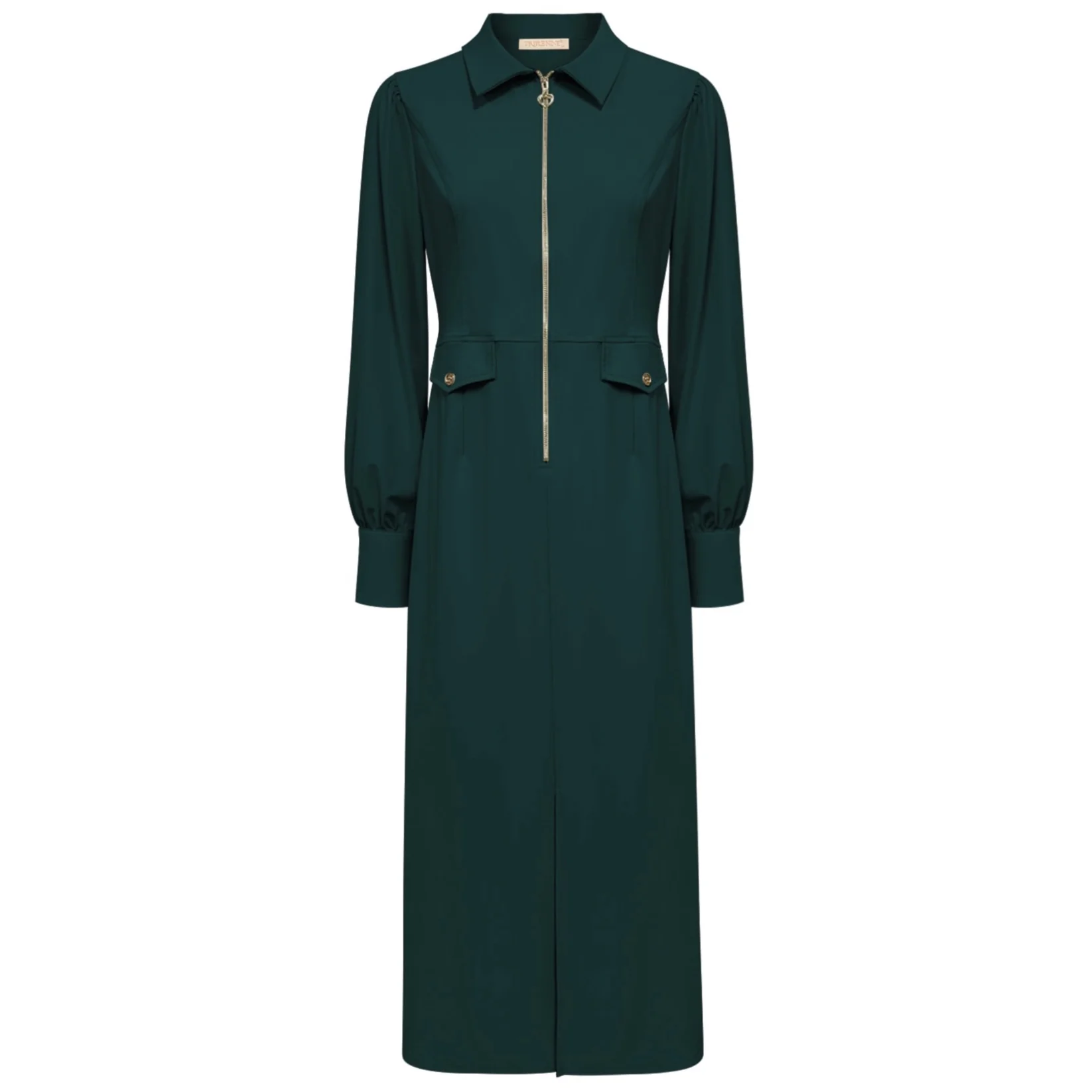 Triple Nine travel jurk lang rits groen