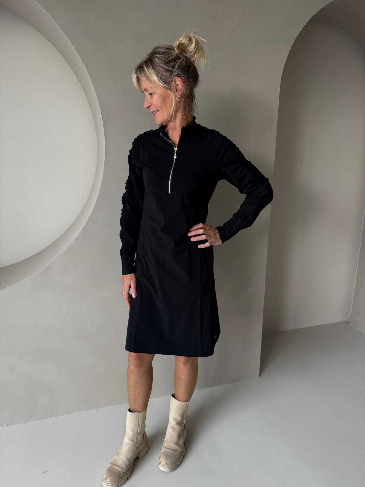 Triple Nine travel jurk rits zwart