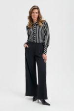 Lady Day Benthe blouse black wool stripe