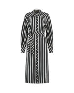 Lady Day Hope Dress Black/Wool White stripe
