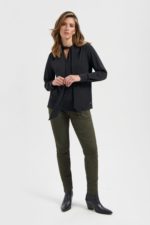 Lady Day Phoebe brushed broek dark olive