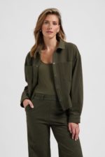 Lady Day Merci brushed jacket dark olive