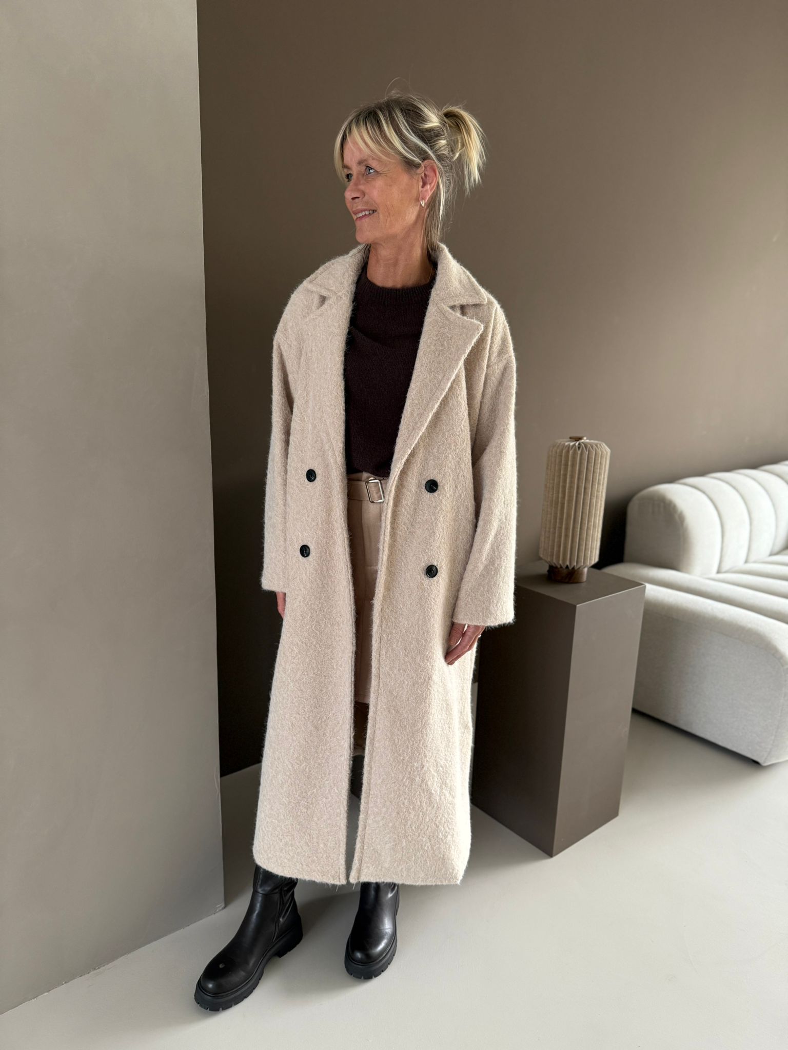 Azzurro jas onesize licht beige