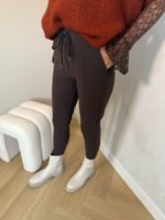 Mi Piace heavy straight broek espresso  bonded