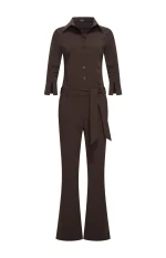 Mi Piace travel jumpsuit espresso flared