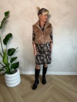 Bodywarmer faux fur camel