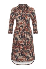 Mi Piace travel jurk drie kwart mouw swirly rust