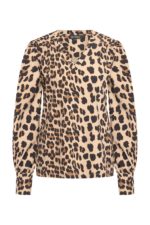 Mi Piace top abstracte print leopard latte