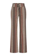Mi Piace heavy palazzo broek boho print espresso
