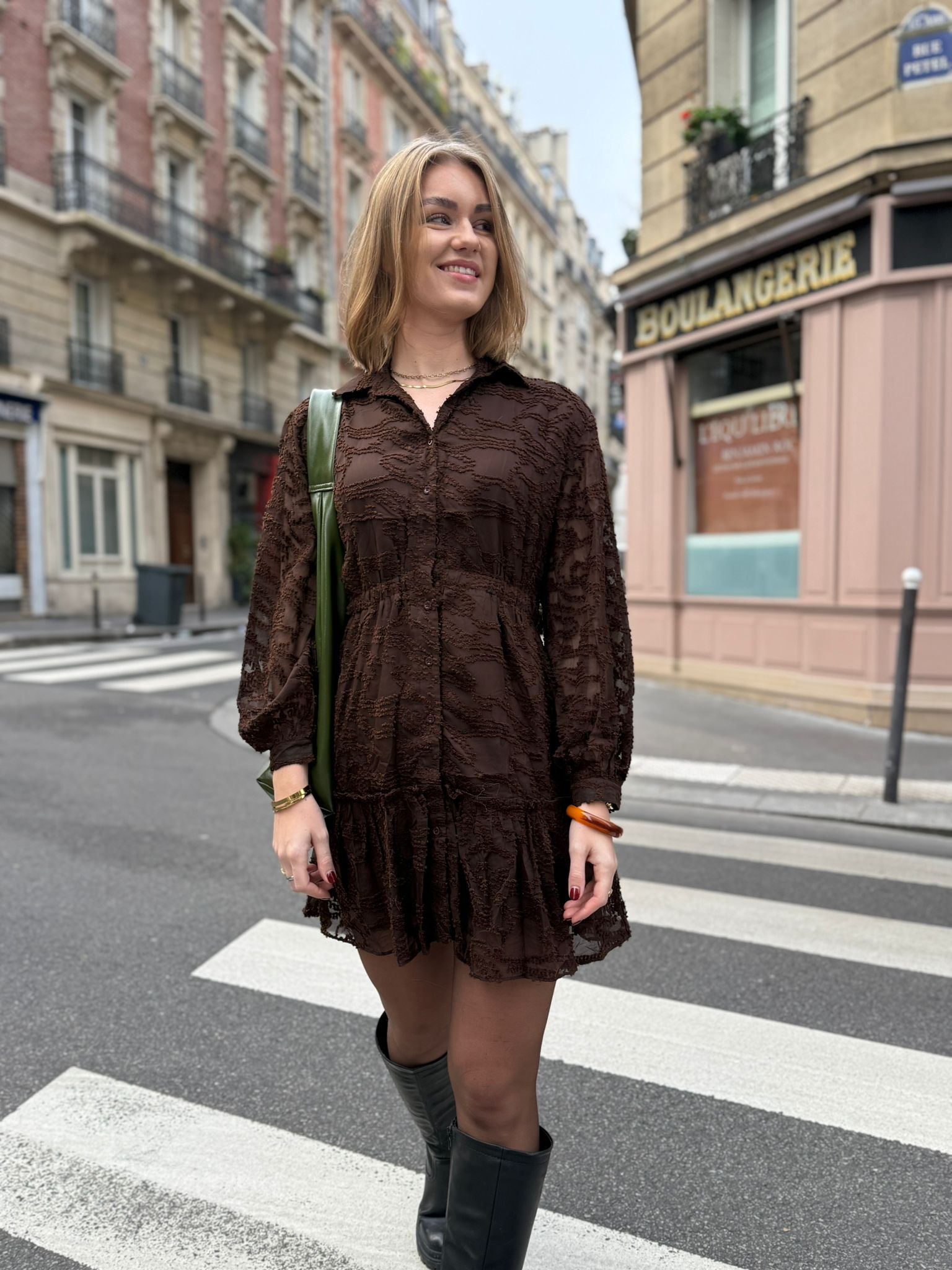 Paris dress brown