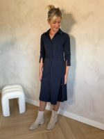 Mi Piace travel jurk drie kwart mouw blauw